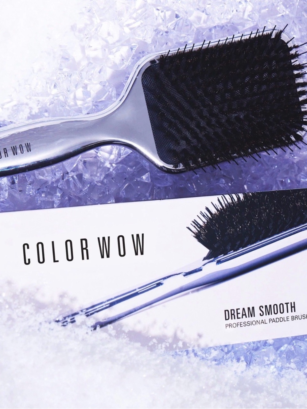 COLORWOW Dream Smooth Paddle Brush - Silver Handle, Black Bristles